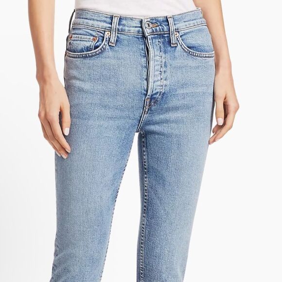 ReDone 90s High-Rise Straight-Leg Button Fly 290-3WHRAC NWT Sz 29 $285 - Picture 3 of 4